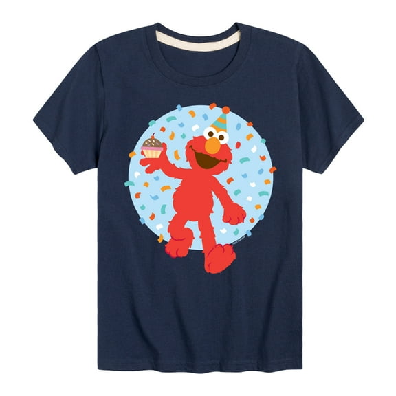 Sesame Street - Elmo Confetti Cupcake - Toddler and Youth Short Sleeve Graphic T-Shirt