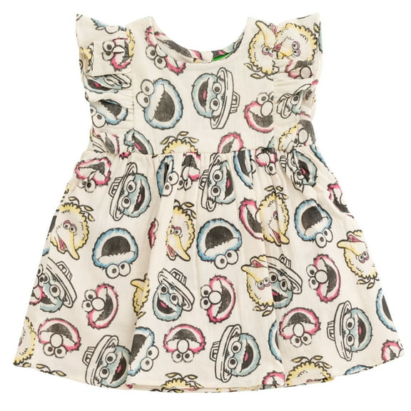 Sesame Street Elmo Cookie Monster Big Bird Cotton Gauze Matching Family Dress Newborn to Infant
