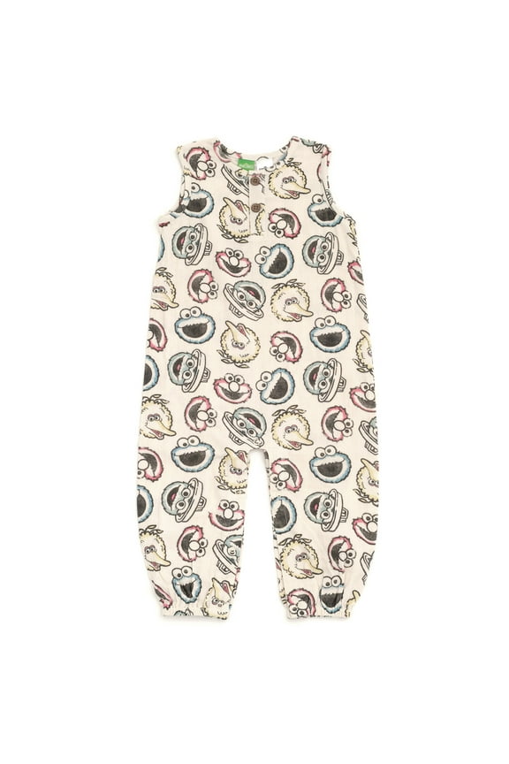 Elmo Cookie Monster Big Bird Cotton Gauze Matching Family Henley Romper Newborn to Toddler