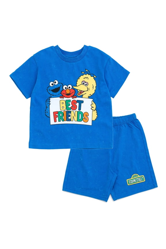 Elmo Cookie Monster Big Bird T-Shirt and Shorts Outfit Set Infant to Toddler