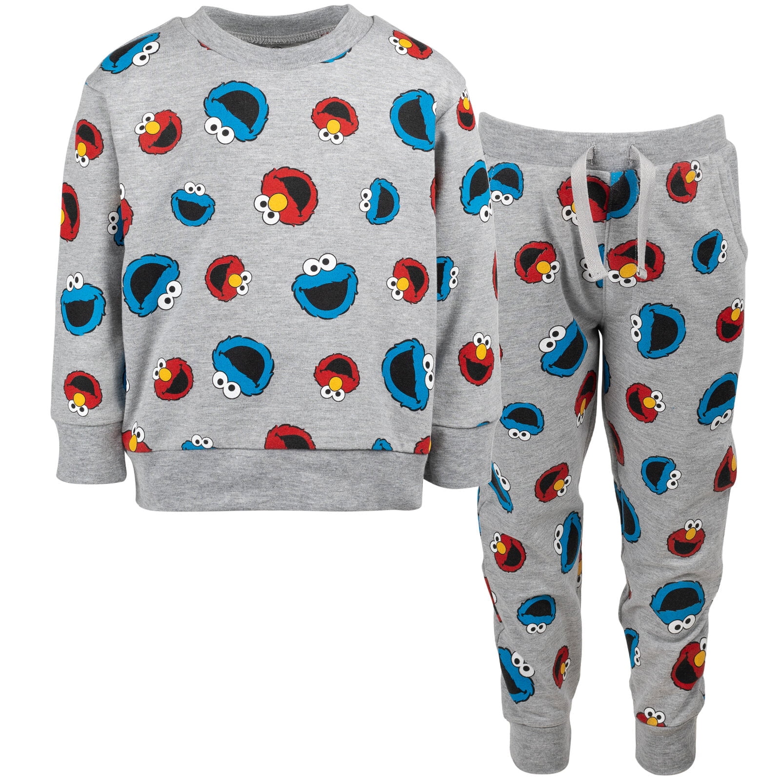 Elmo Cookie Monster Infant Baby Boys French Terry Sweatshirt and Pants Set Infant to Toddler