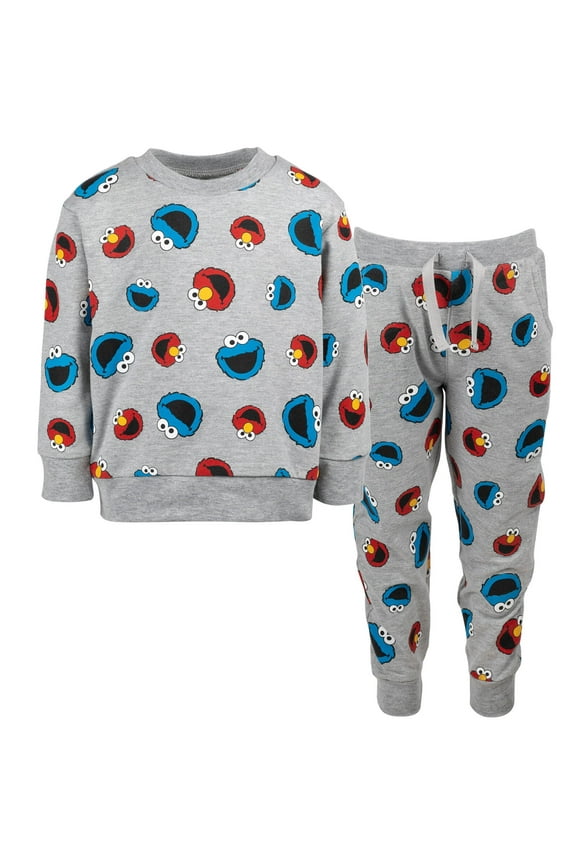 Elmo Cookie Monster Infant Baby Boys French Terry Sweatshirt and Pants Set Infant to Toddler
