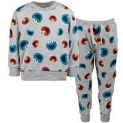 Sesame Street Elmo Cookie Monster Infant Baby Boys French Terry Sweatshirt and Pants Set Infant to Toddler