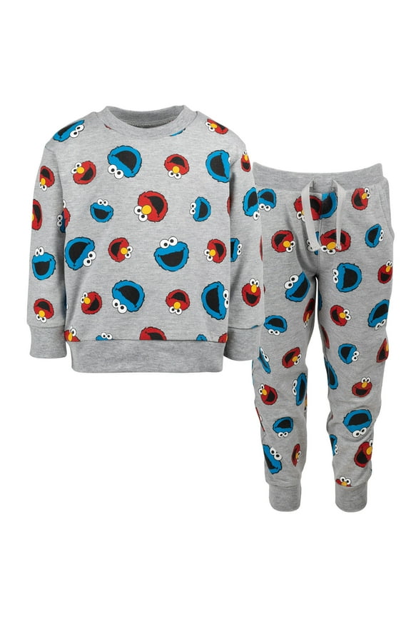 Elmo Cookie Monster Infant Baby Boys French Terry Sweatshirt and Pants Set Infant to Toddler