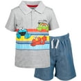 thumbnail image 1 of Sesame Street Elmo Cookie Monster Oscar the Grouch Toddler Boys Polo Shirt and Shorts Infant to Toddler, 1 of 5