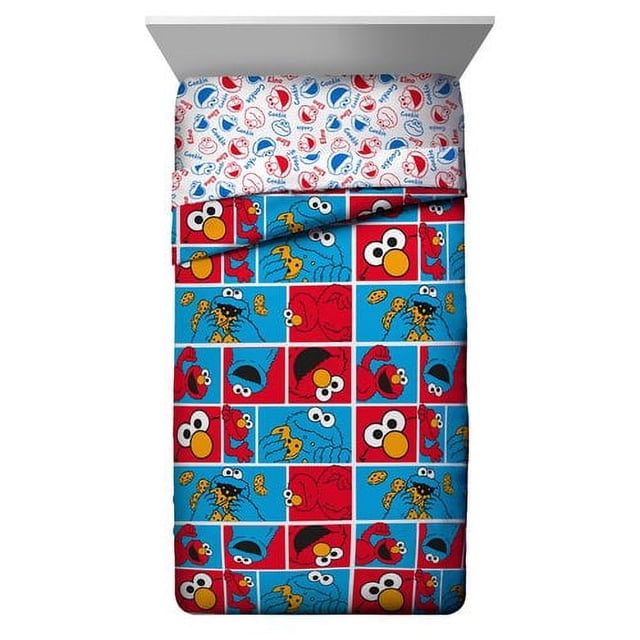 Sesame Street Elmo Cookie Squares Twin Comforter - Walmart.com