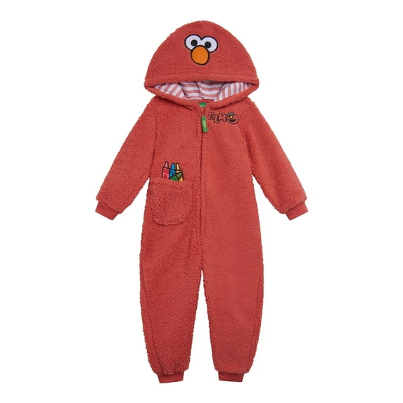 Sesame Street Elmo Cozy Sherpa Zip Up Cosplay Costume Coverall Newborn to Toddler