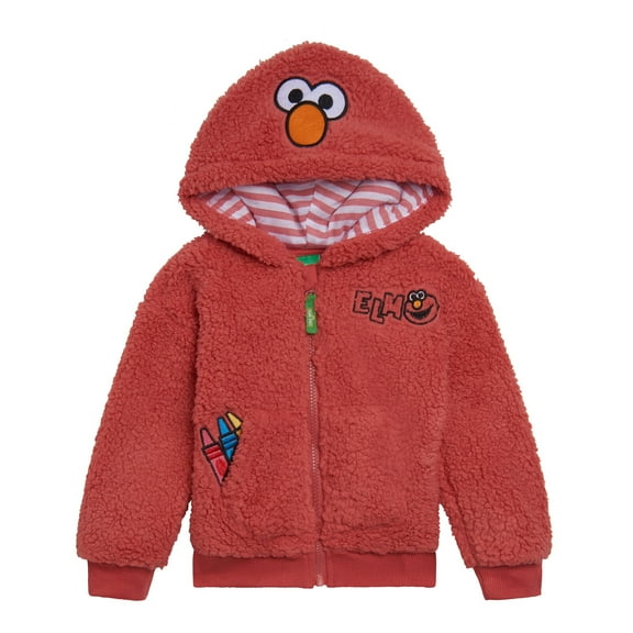 Sesame Street Elmo Cozy Sherpa Zip Up Cosplay Hoodie Infant to Little Kid