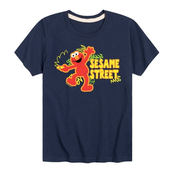 Sesame Street - Elmo Crayon Scribble - Toddler and Youth Short Sleeve Graphic T-Shirt