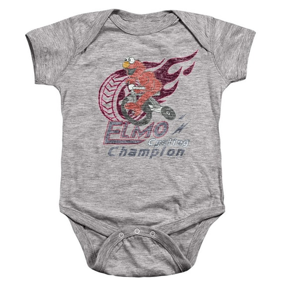 Sesame Street Elmo Cycle Champion Unisex Infant Snap Suit for Baby, Athletic Heather, X-Large
