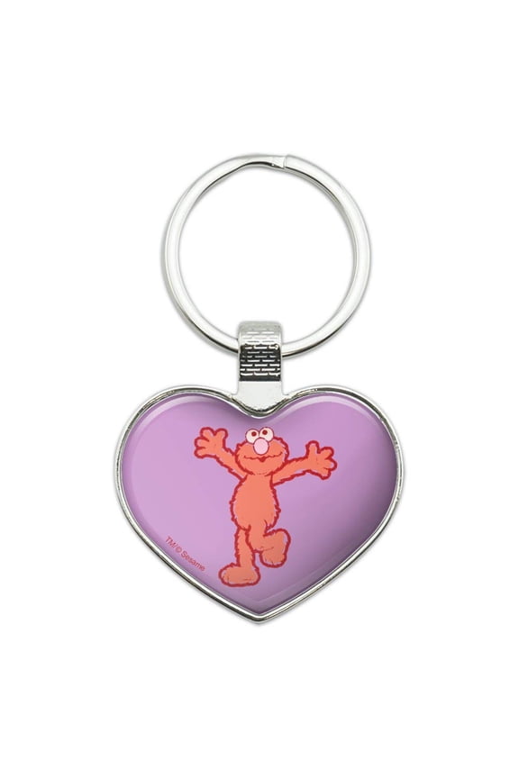 Sesame Street Elmo Distressed Heart Love Metal Keychain Key Chain Ring