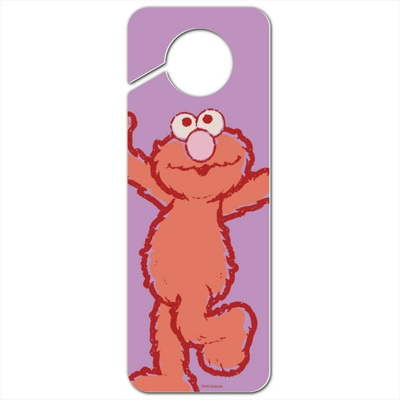 Sesame Street Elmo Distressed Plastic Door Knob Hanger Sign