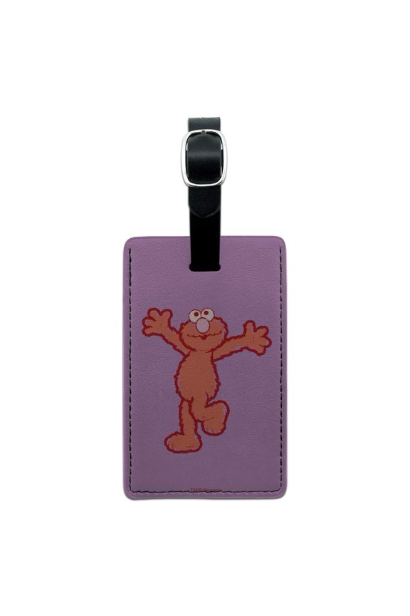 Sesame Street Elmo Distressed Rectangle Leather Luggage Card Suitcase Carry-On ID Tag