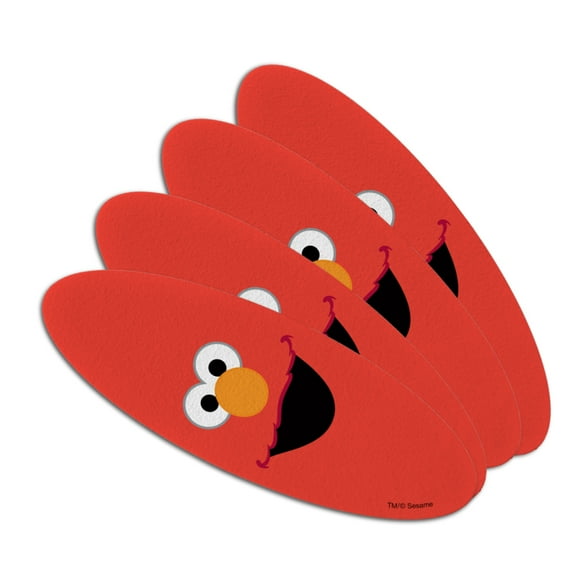 Sesame Street Elmo Face Double-Sided Oval Nail File Emery Board Set 4 Pack