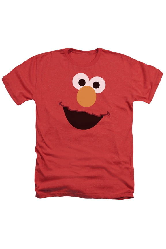 Sesame Street - Elmo Face - Heather Short Sleeve Shirt - Large