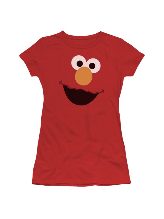 - Elmo Face - Juniors Teen Girls Cap Sleeve Shirt - Large