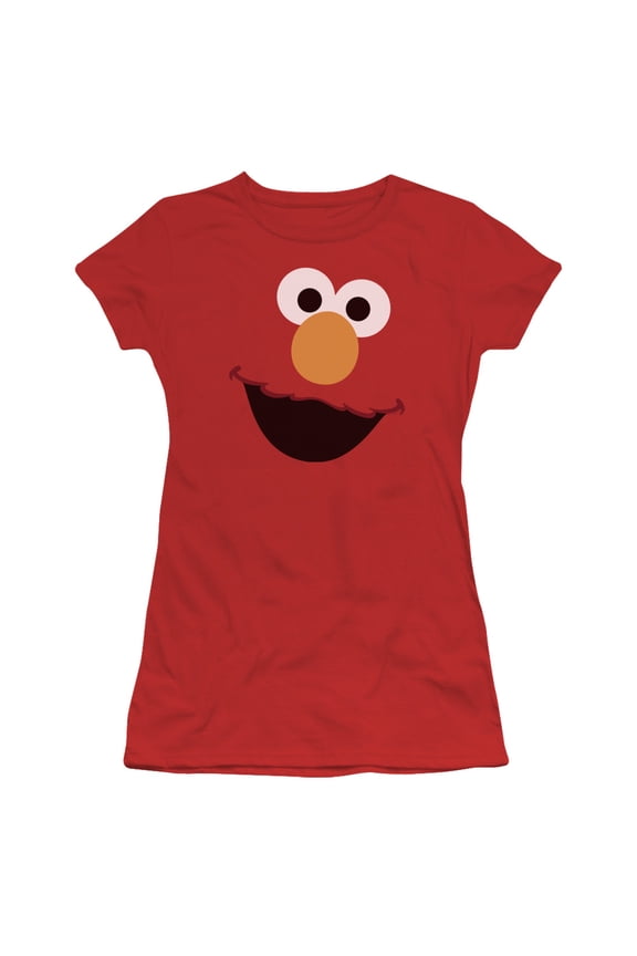 - Elmo Face - Juniors Teen Girls Cap Sleeve Shirt - Large