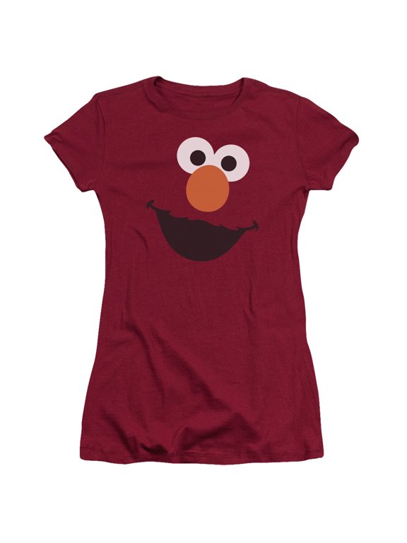 Sesame Street Elmo Face S/S Junior Women's T-Shirt Sheer Cardinal