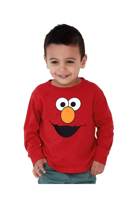 Elmo Face Long Sleeve Toddler T-Shirt