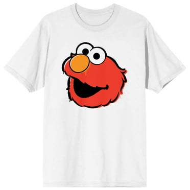Sesame Street Elmo Face Men's White Graphic T-Shirt - 6XL