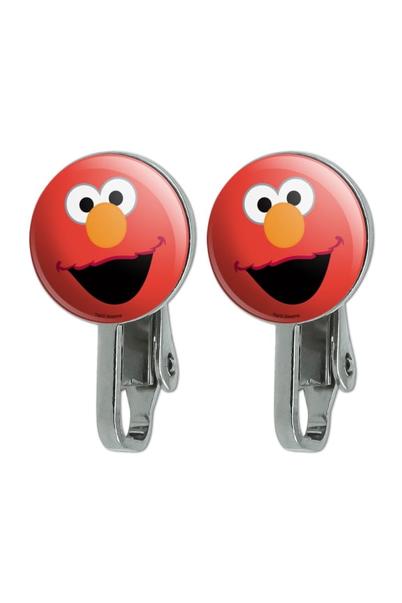 Sesame Street Elmo Face Novelty Clip-On Stud Earrings