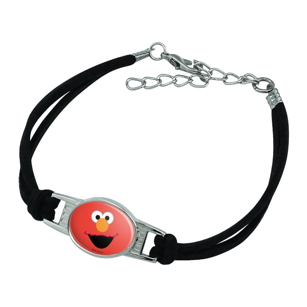 Sesame Street Elmo Face Novelty Suede Leather Metal Bracelet - Walmart.com