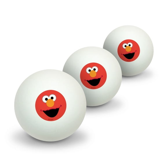 Sesame Street Elmo Face Novelty Table Tennis Ping Pong Ball 3 Pack