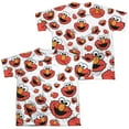 thumbnail image 1 of Sesame Street - Elmo Face Pattern (Front/Back Print) - Youth Short Sleeve Shirt - Large, 1 of 2