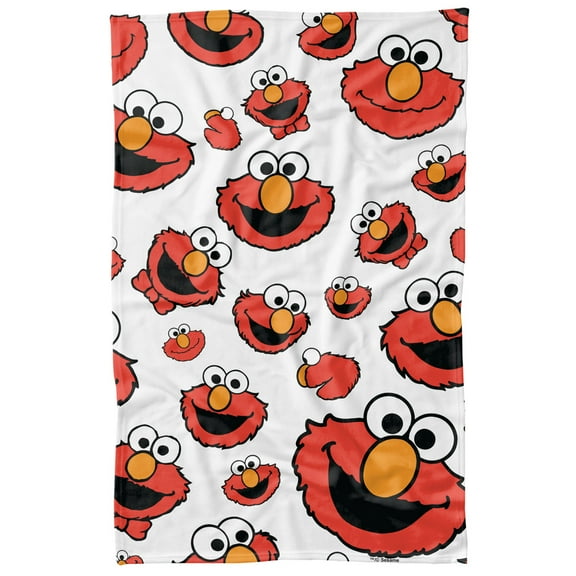 Sesame Street Elmo Face Pattern Officially Licensed Fleece Blanket 36' x 58'