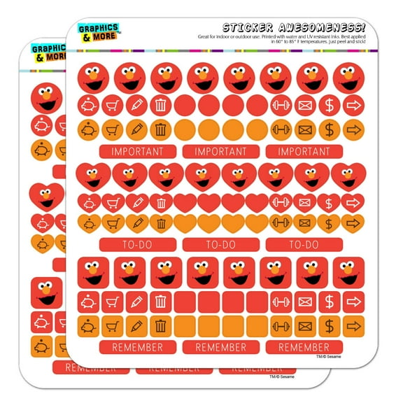 Sesame Street Elmo Face Planner Calendar Scrapbooking Crafting Sticker Set