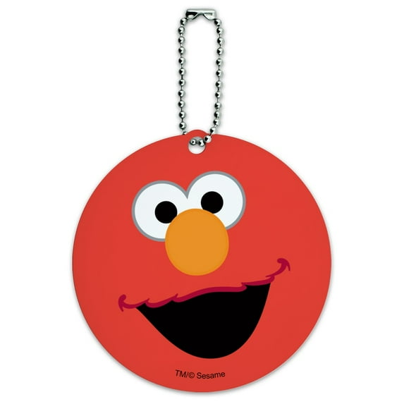 Sesame Street Elmo Face Round Luggage ID Tag Card Suitcase Carry-On