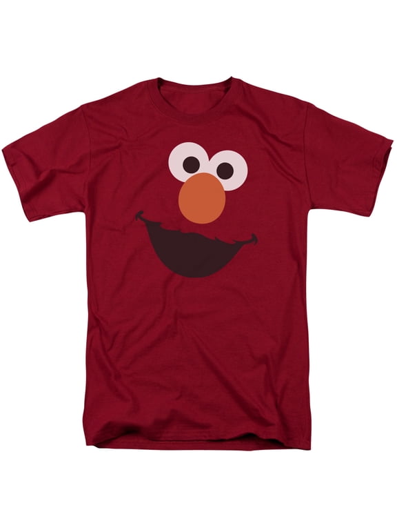 Sesame Street - Elmo Face - Adult Unisex Short Sleeve T-Shirt - Red