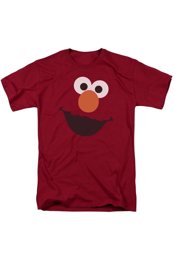 - Elmo Face - Adult Unisex Short Sleeve T-Shirt - Red