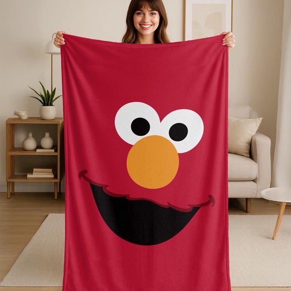 Sesame Street Elmo Face SilkyTouch Flannel Blanket