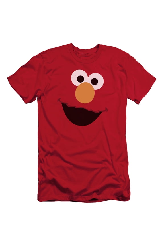 Sesame Street Elmo Face S/S Adult 30/1 T-Shirt Red