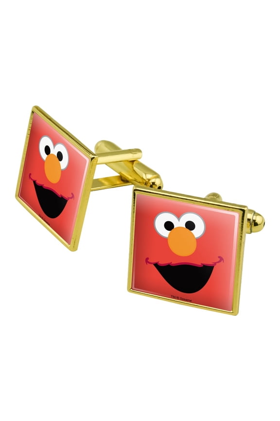 Sesame Street Elmo Face Square Cufflink Set - Silver or Gold