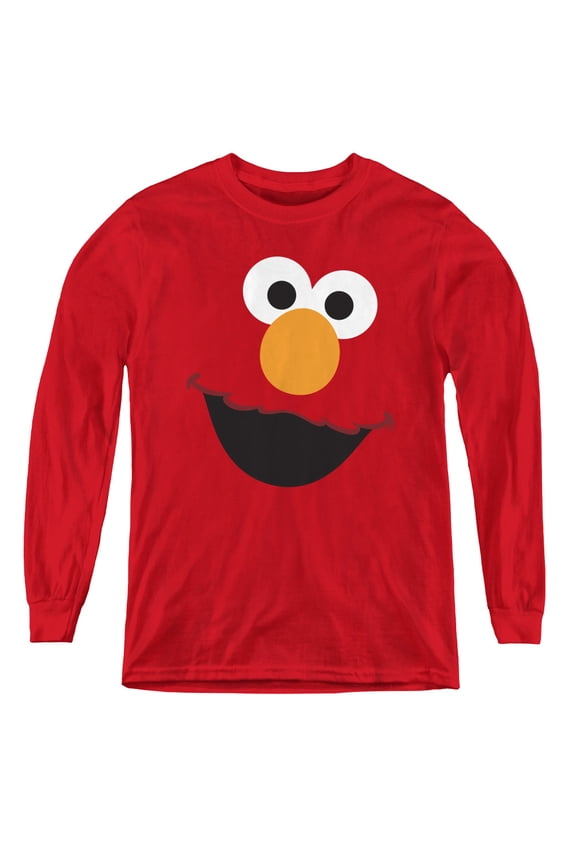 Sesame Street - Elmo Face - Youth Long Sleeve Shirt - Small