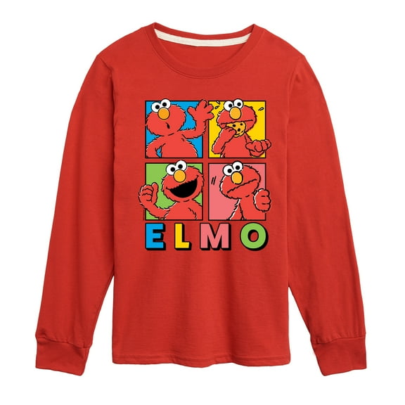 Sesame Street - Elmo Faces - Toddler and Youth Long Sleeve T-Shirt