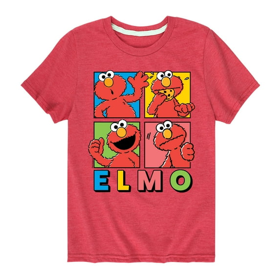 Sesame Street - Elmo Faces - Toddler and Youth Short Sleeve Graphic T-Shirt