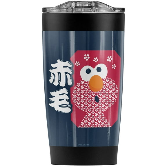 Sesame Street/Elmo Flower Fill Stainless Steel Tumbler 20 oz Coffee Travel Mug/Cup, Vacuum Insulated & Double Wall with Leakproof Sliding Lid | Great for Hot Drinks and Cold Beverages