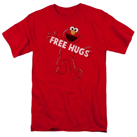 Sesame Street Elmo Free Hugs Unisex Adult T Shirt (5X-Large) Red