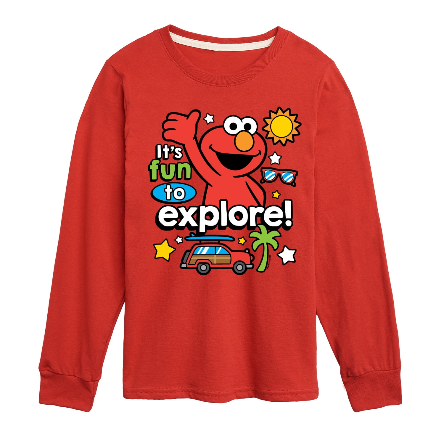 Sesame Street - Elmo Fun To Explore - Toddler and Youth Long Sleeve T ...