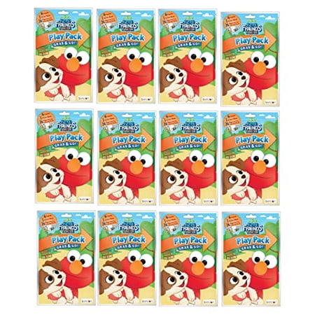 Sesame Street Elmo Grab and Go Play Pack | Party Favors | Decorations | Gifts | Party Fillers | Pack of 12