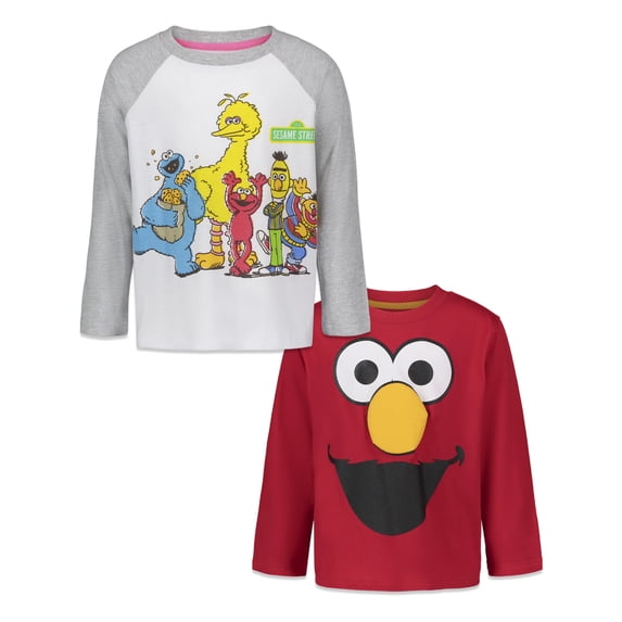 Sesame Street Elmo Infant Baby Boys 2 Pack Long Sleeve T-Shirts Infant to Toddler