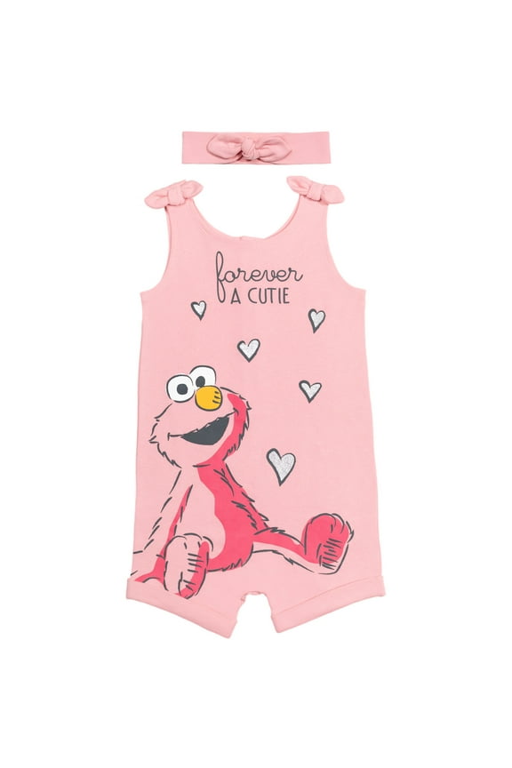 Elmo Infant Baby Girls Romper and Headband Newborn to Toddler