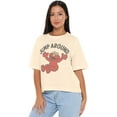 thumbnail image 1 of Sesame Street Elmo Jump Around Women's Boxy Cropped T-Shirt Casual Graphic Tee, 1 of 5