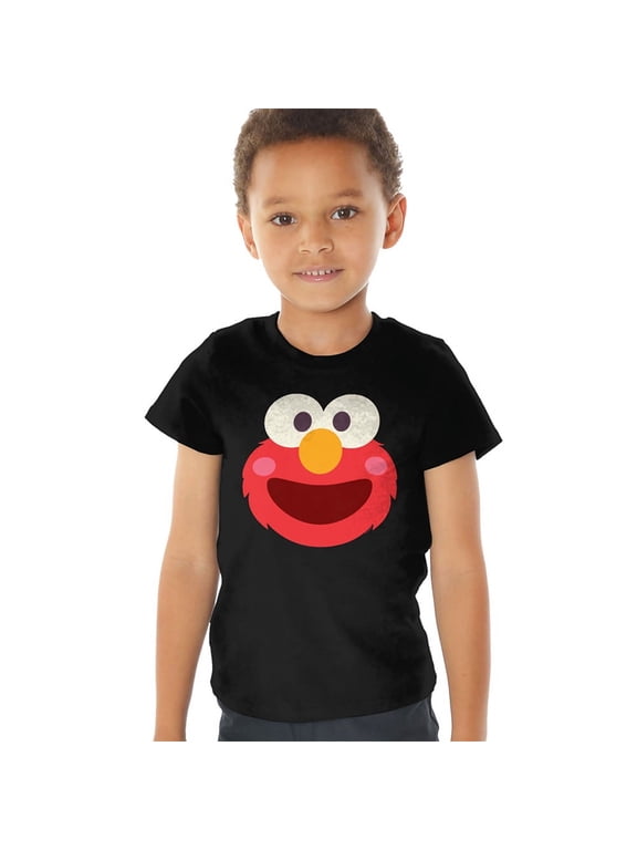 Elmo Kawaii Face Kids T Shirt (2) for Toddler Boys and Girls, Black