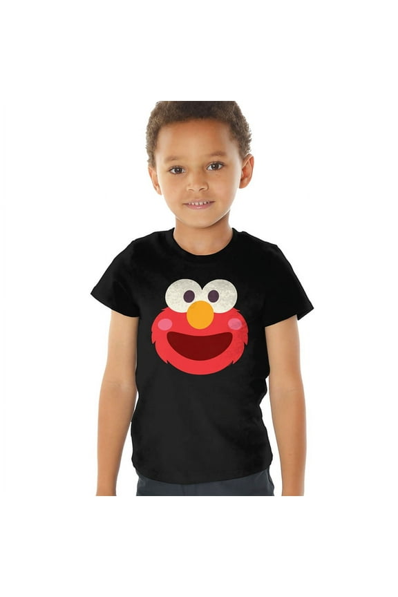 Elmo Kawaii Face Kids T Shirt (4) for Toddler Boys and Girls, Black