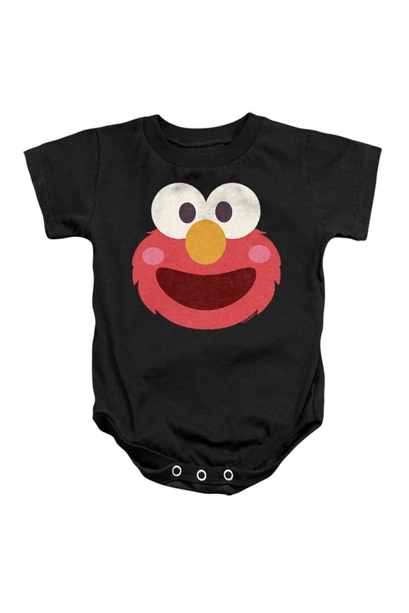 Elmo Kawaii Face Unisex Infant Snap Suit for Baby, Black, Large