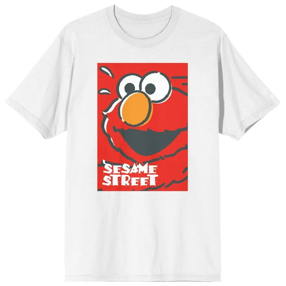 Sesame Street Elmo Laughing Men's White Graphic T-Shirt - 5XL